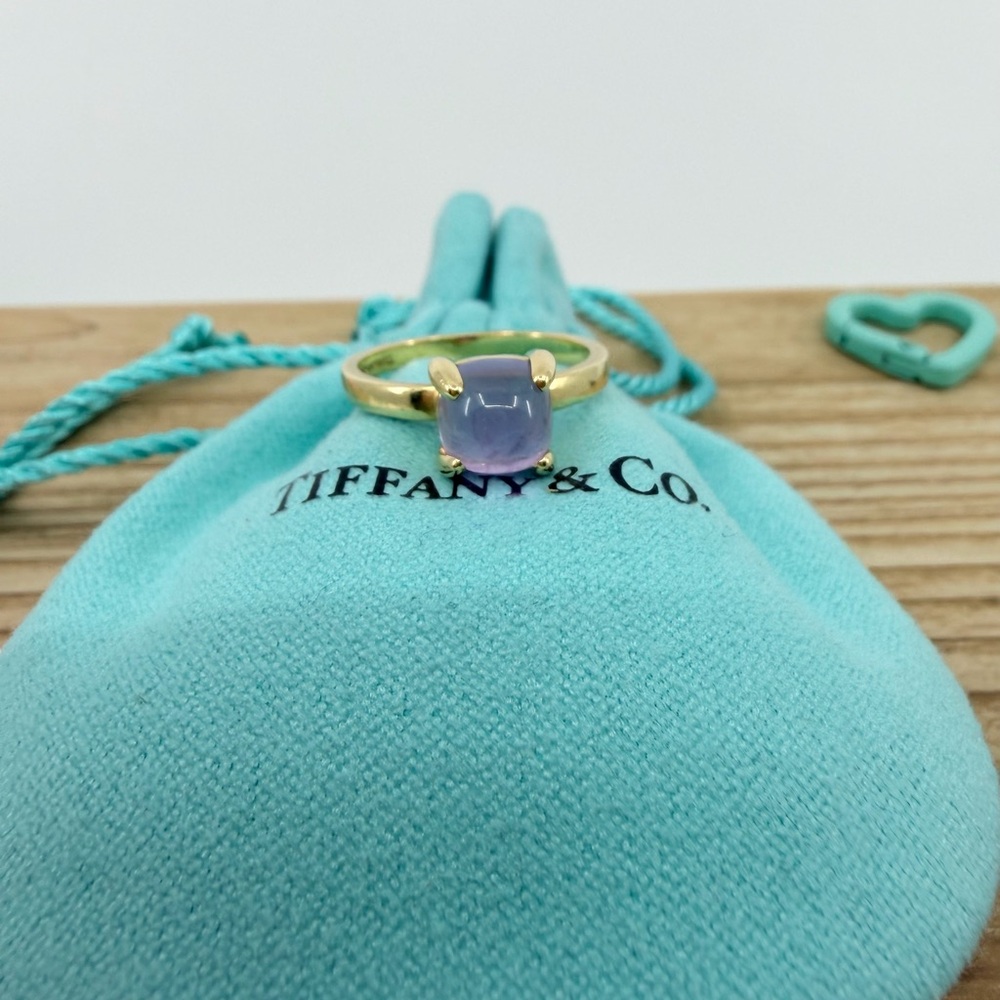 💜Tiffany & Co. 2ct Amethyst Sugar Stack Ring in 18k YG💜 6.5